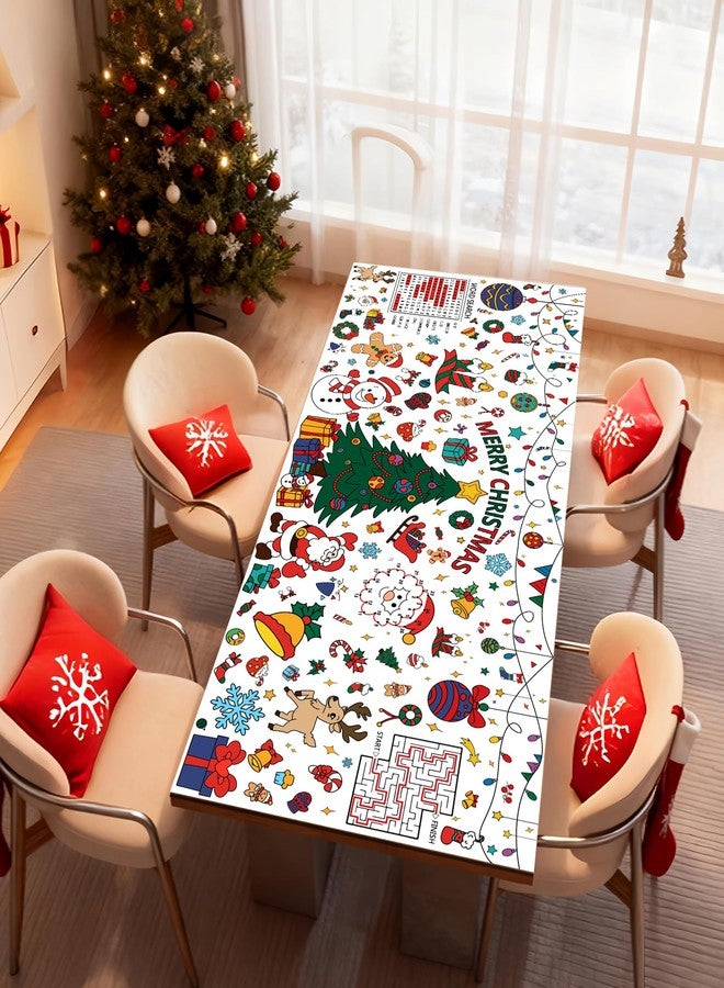 PADELO Giant Merry Christmas Coloring Poster - Large Christmas Tree Coloring Tablecloth, DIY Xmas Table Cloth Jumbo Banner Paper Craft for Gifts Activities Xmas Party Favors Supplies Decor, 30 x 72 Inch - Image 2